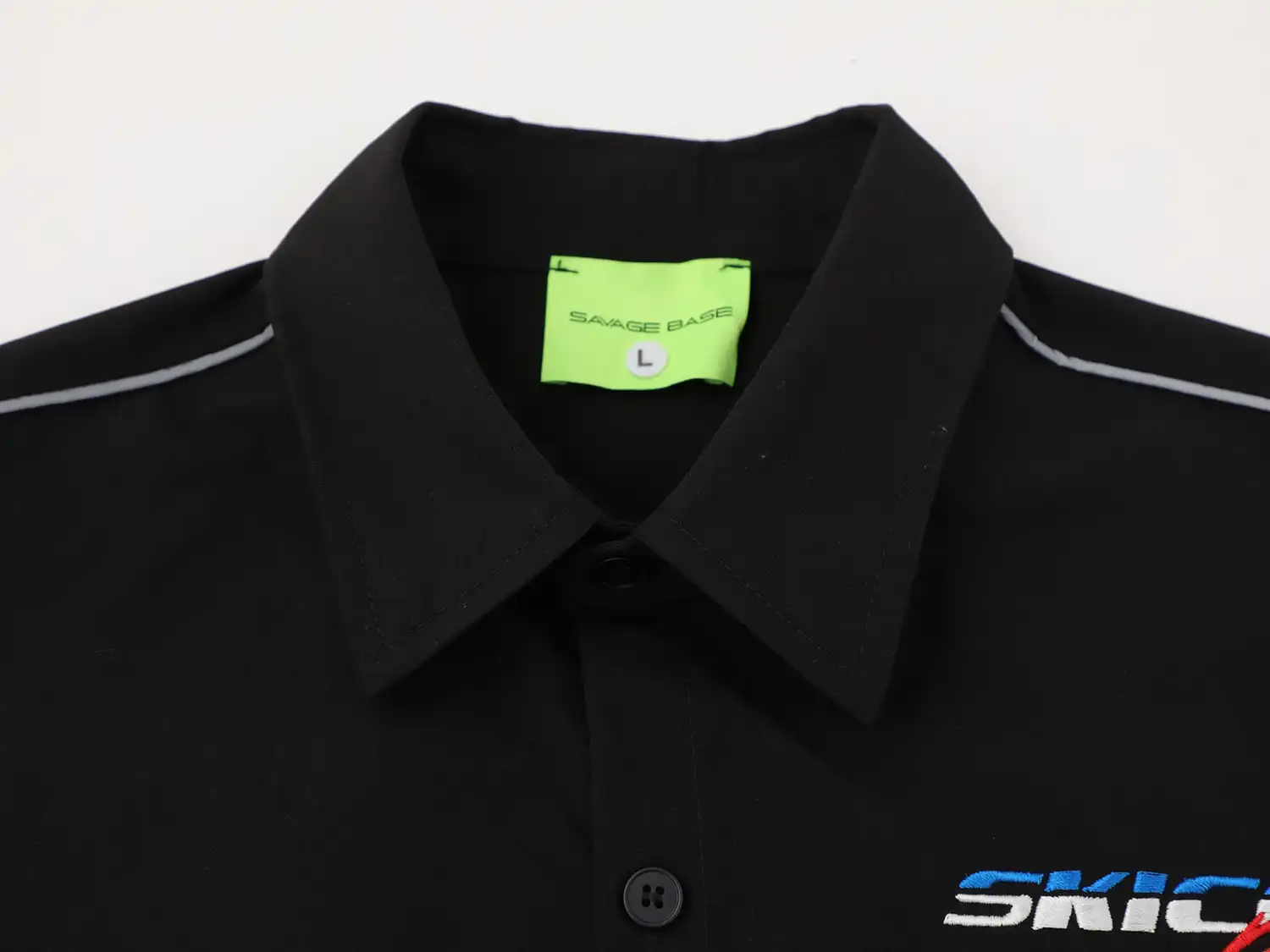 Racing Multi-Label Embroidered Short Sleeve Shirt – Loose Fit Letter Print Casual Top for Men gallery 3