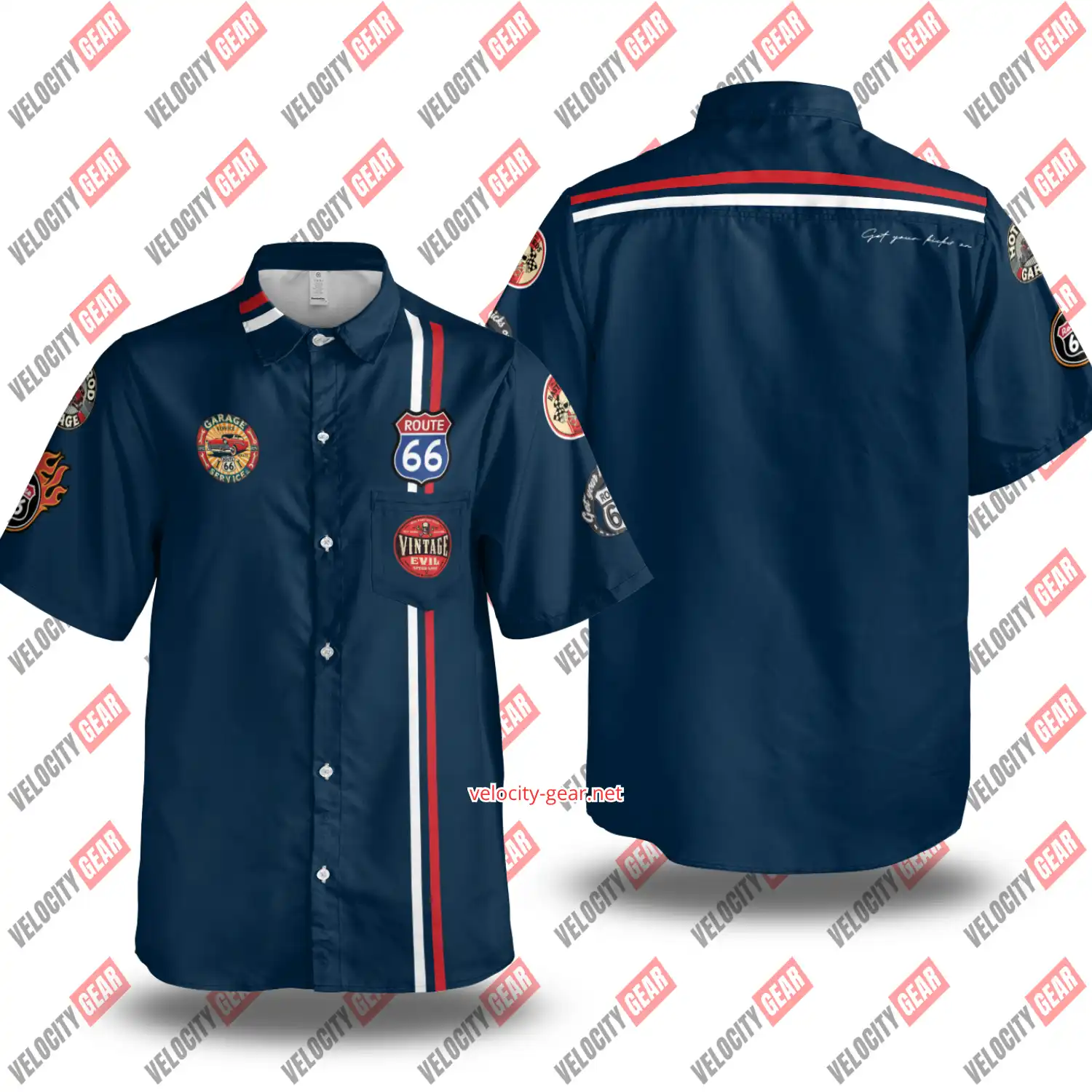 Route 66 Vintage Mechanic Shirt - Retro Road Trip Style gallery 3