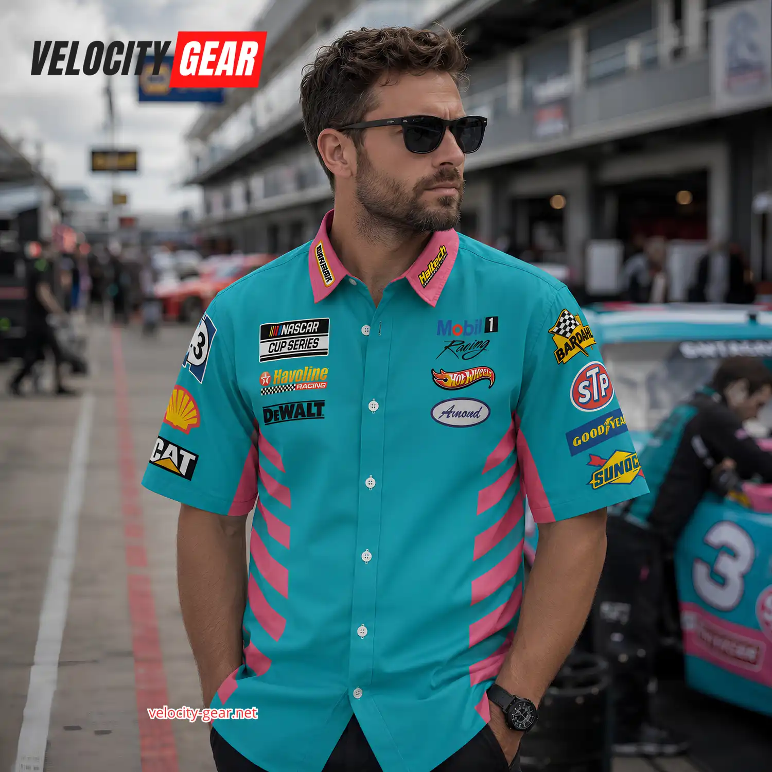 Racing Team Button-Down Shirt – Pit Crew Inspired Motorsport Style alternate view