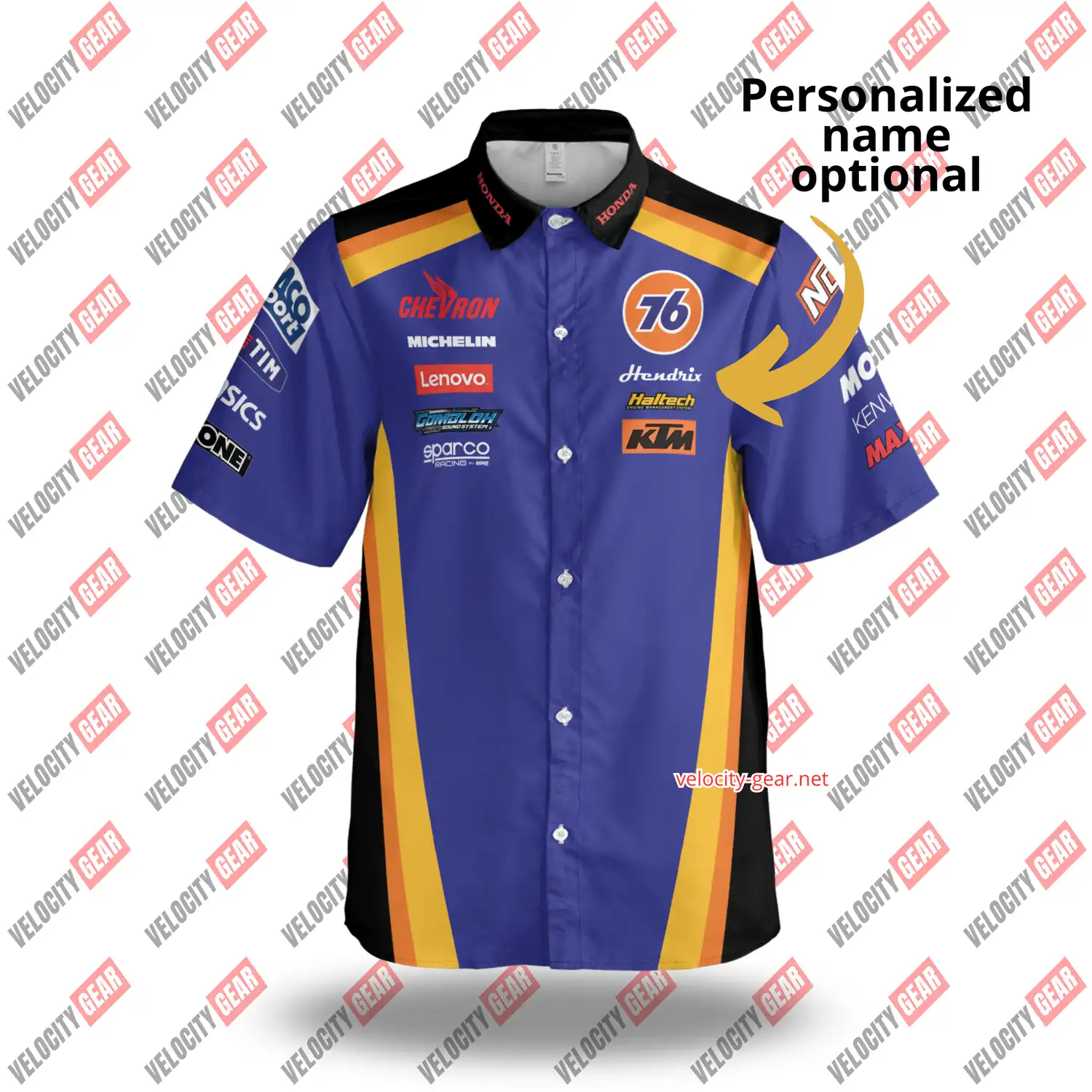 Honda Racing Pit Crew Inspired Button Shirt – Lightweight Mechanic Style gallery 1