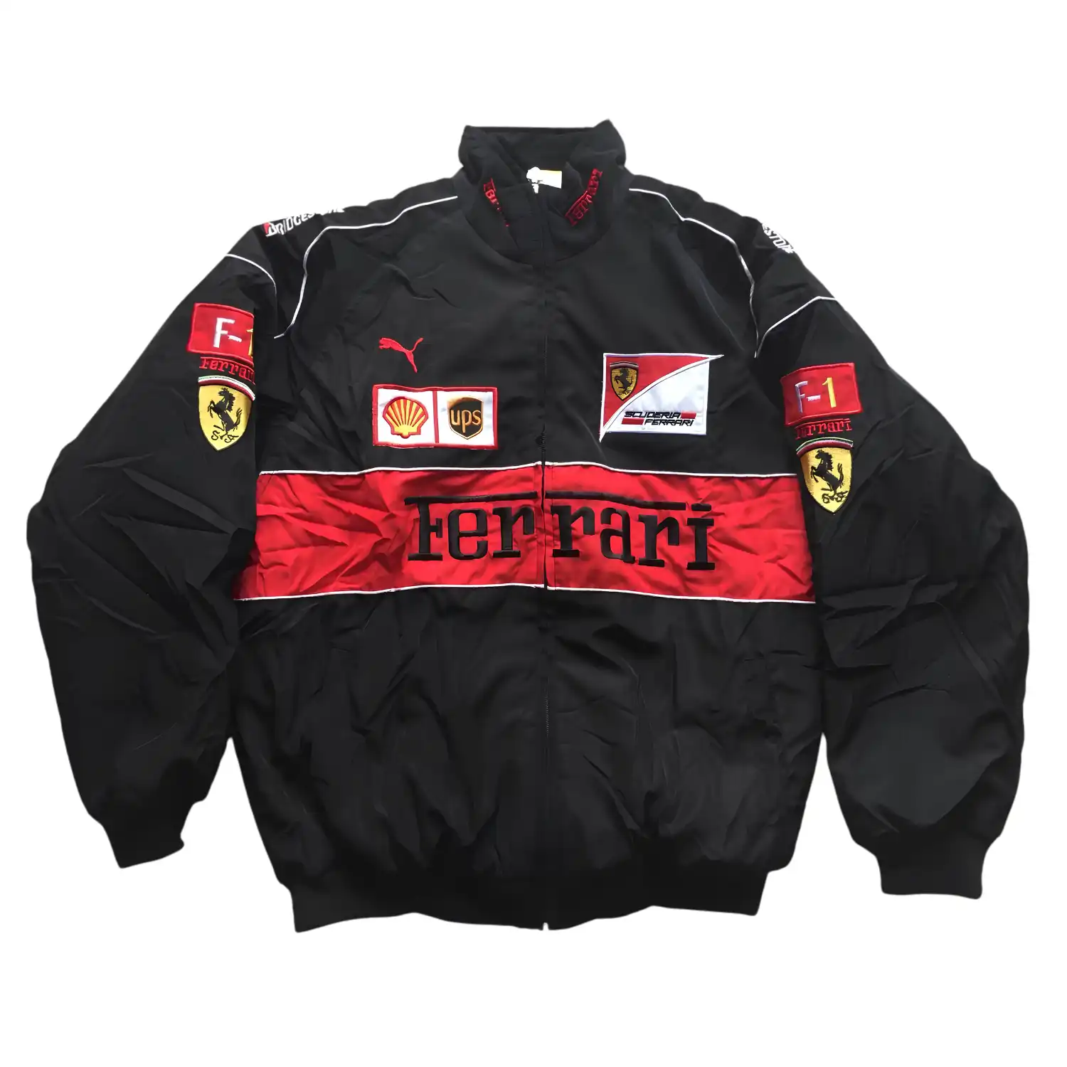 Ferrari F1 racing jacket retro style autumn and winter coat cotton suit full embroidery gallery 1