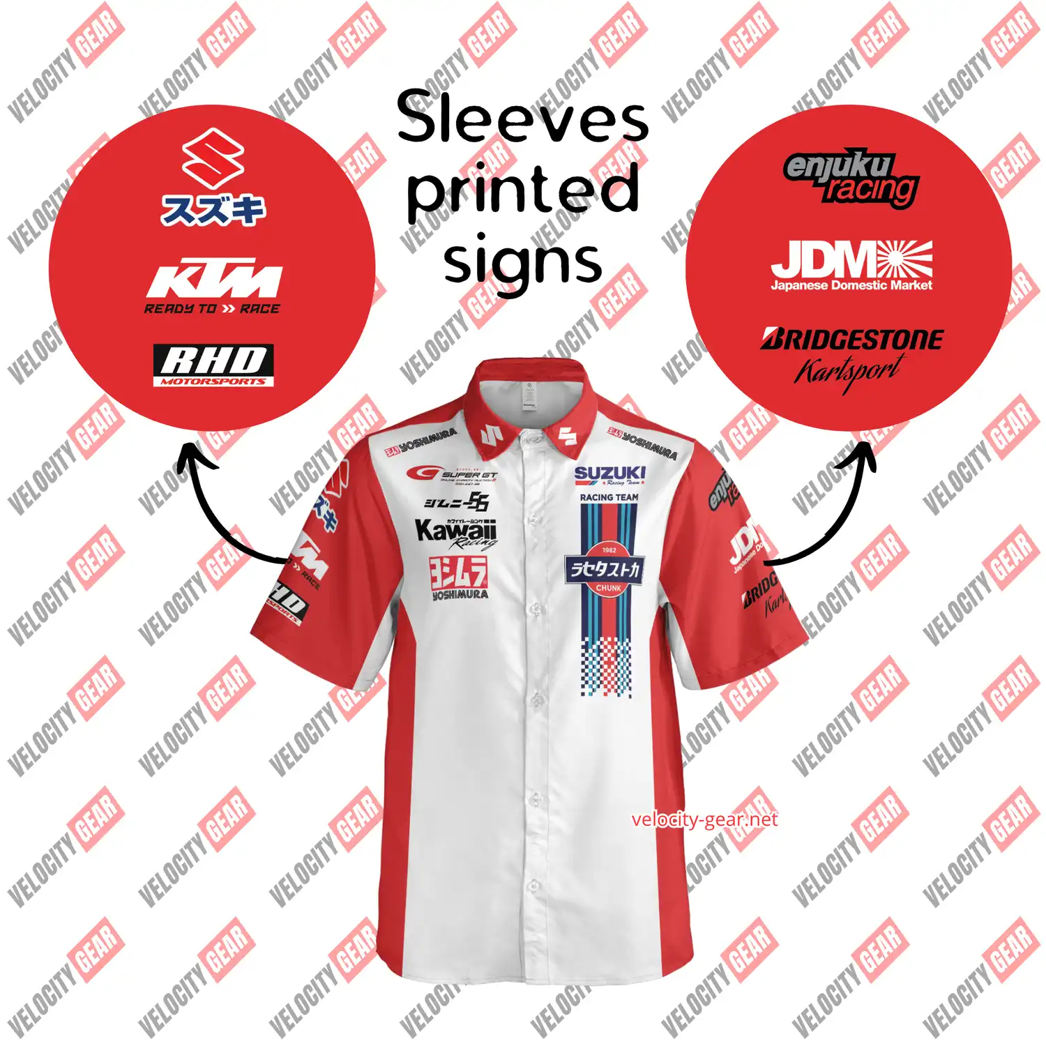 Suzuki Racing Pit Crew Inspired Short Sleeve Button Shirt – Lightweight Mechanic Top gallery 2