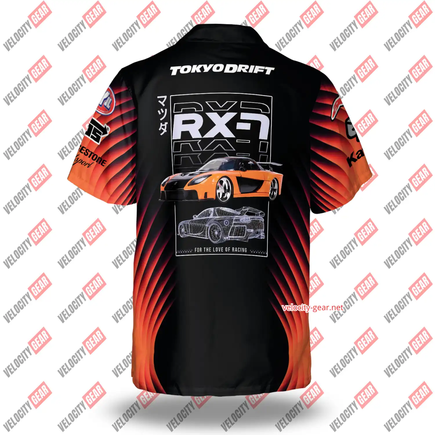 VeilSide Mazda RX-7 Tokyo Drift Inspired Button Shirt – Short Sleeve Pocket Top gallery 1