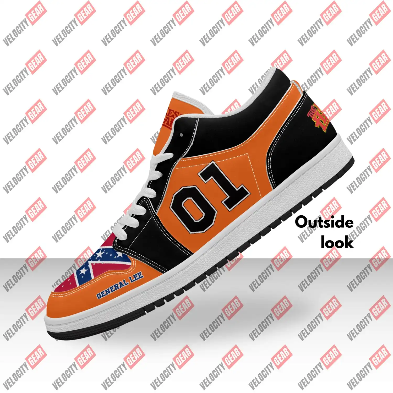 The Dukes of Hazzard AJ1 Style Leather Low Top Shoes gallery 3