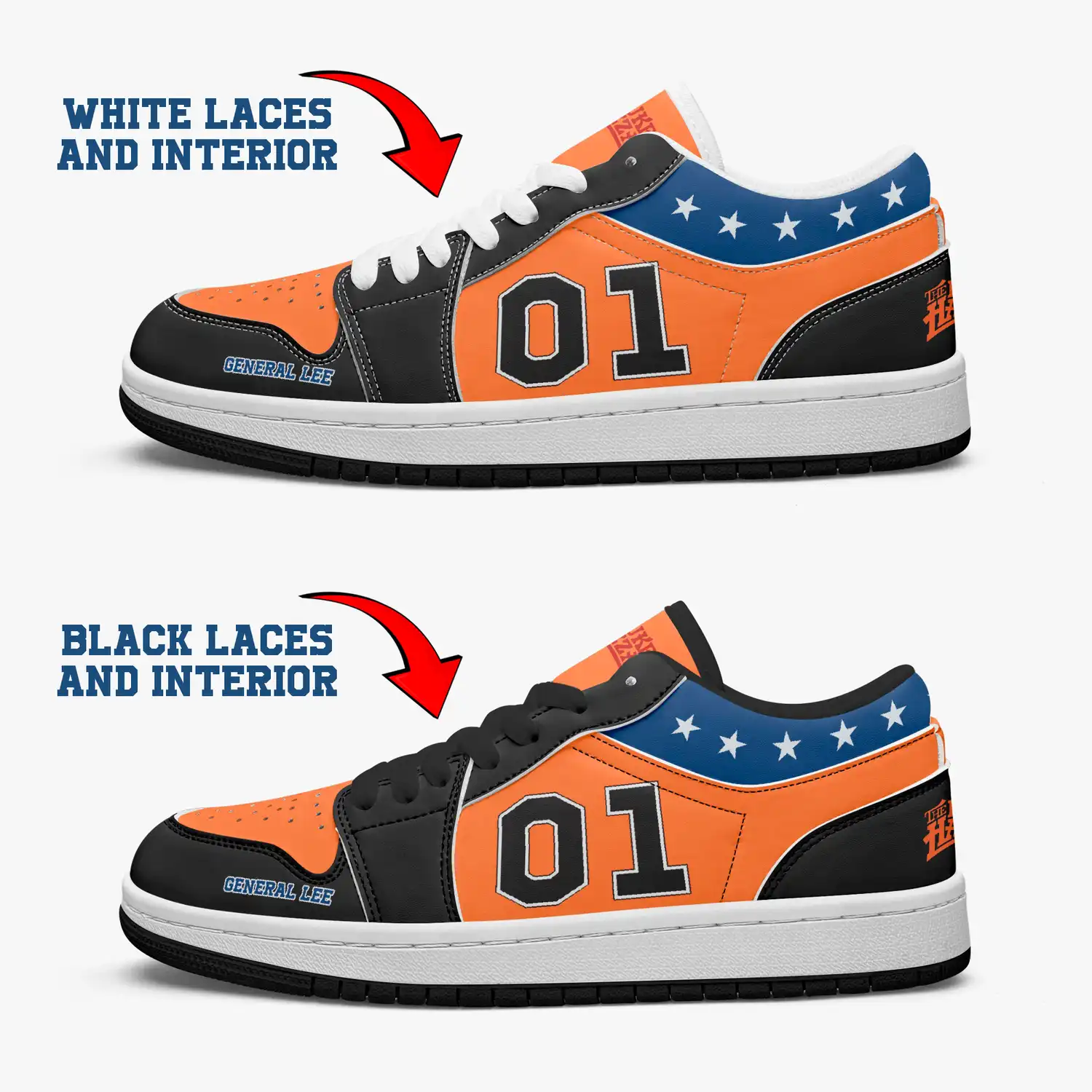 The Dukes of Hazzard AJ1 Style Leather Low Top Shoes gallery 1