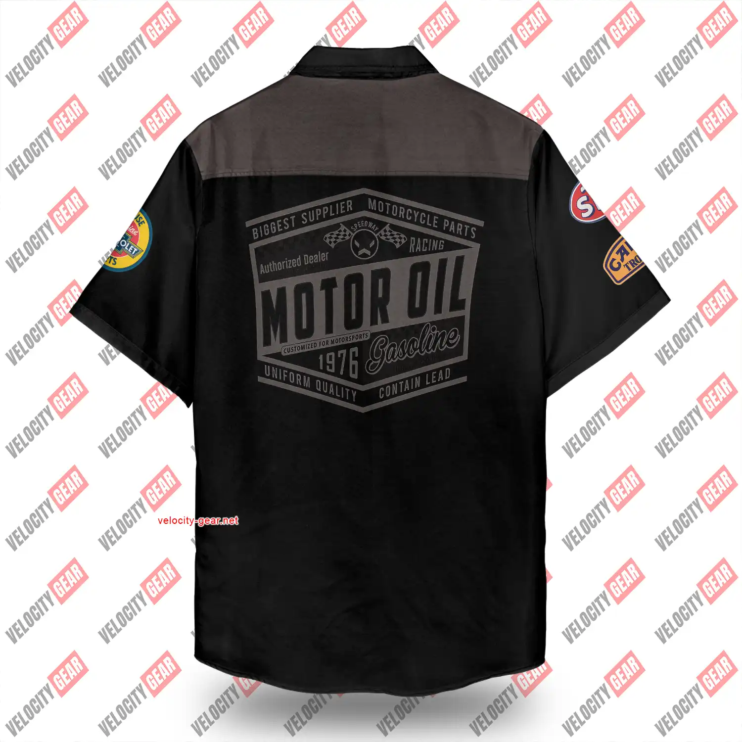 Mechanic Style Vintage Garage Black Button-Down Printed Shirt gallery 1