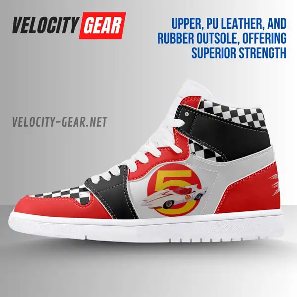 Custom Speed Racer Character AJ1 Style High-Top Leather Sneakers gallery 2