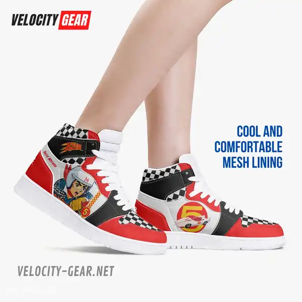 Custom Speed Racer Character AJ1 Style High-Top Leather Sneakers alternate view