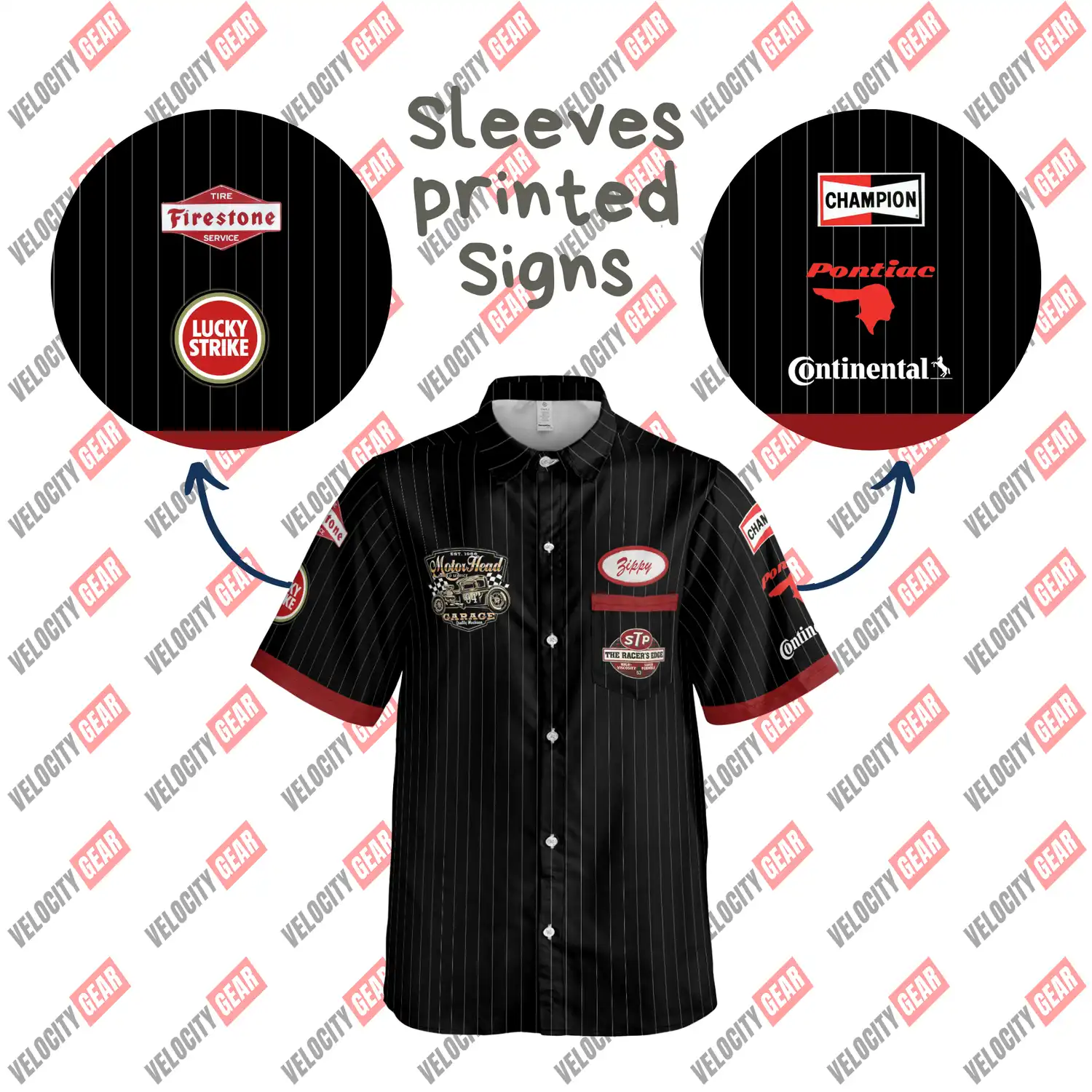 Custom Old Style Mechanic Button-Down Black Shirt Lightweight gallery 3