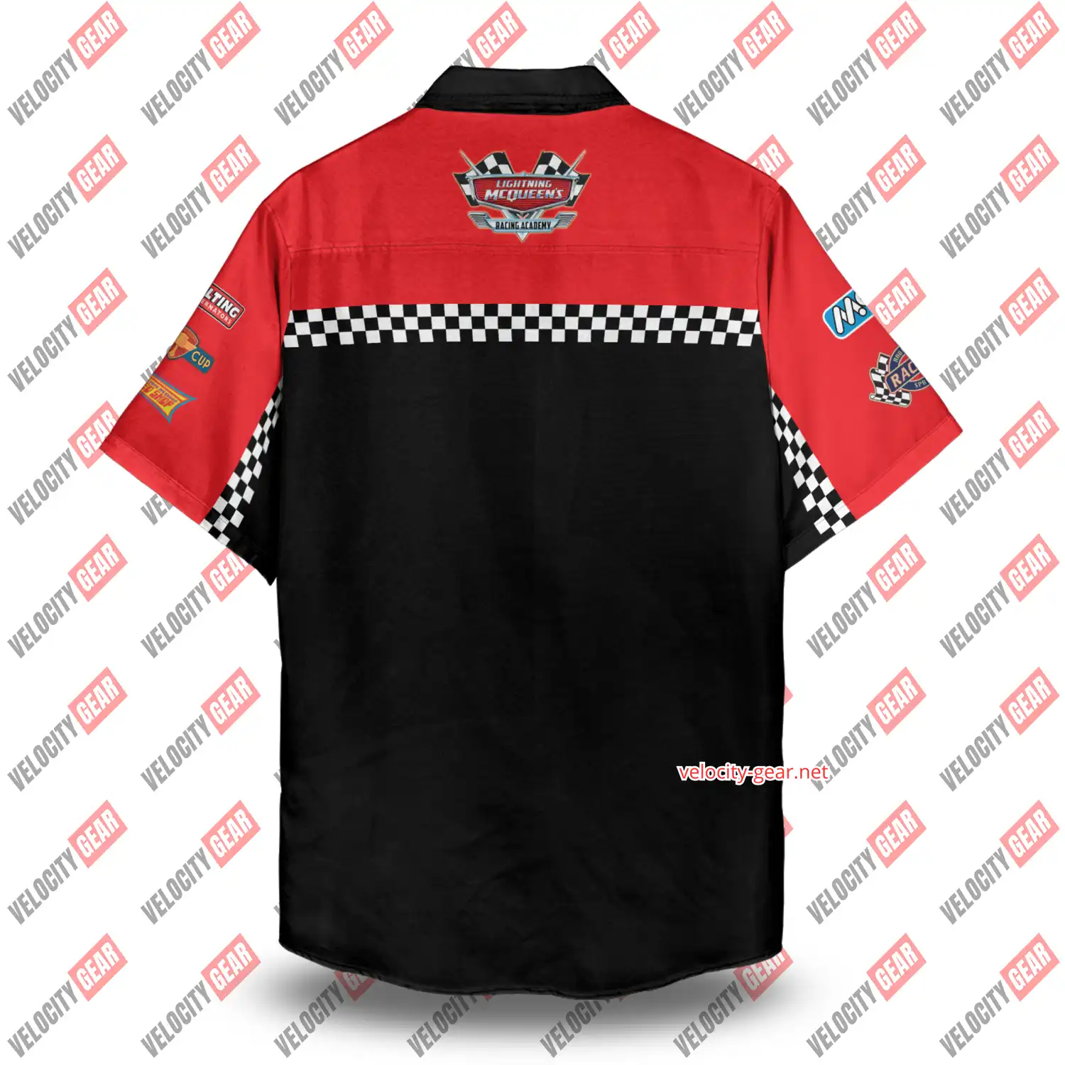 Rust-Eze Lightning Mcqueen pit crew inspired button-down lightweight shirt gallery 1