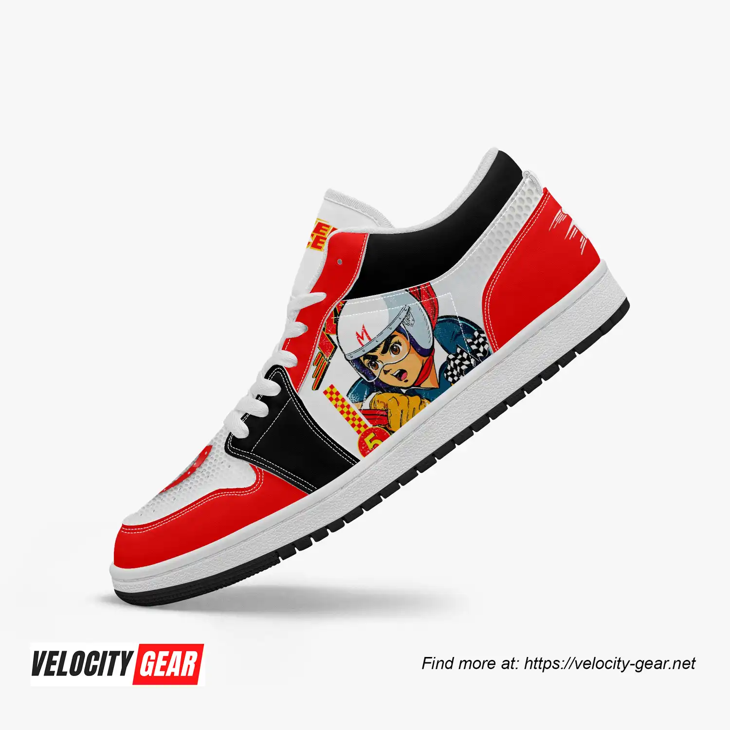 Speed Racer AJ1 Style Low Top Leather Sneakers gallery 1
