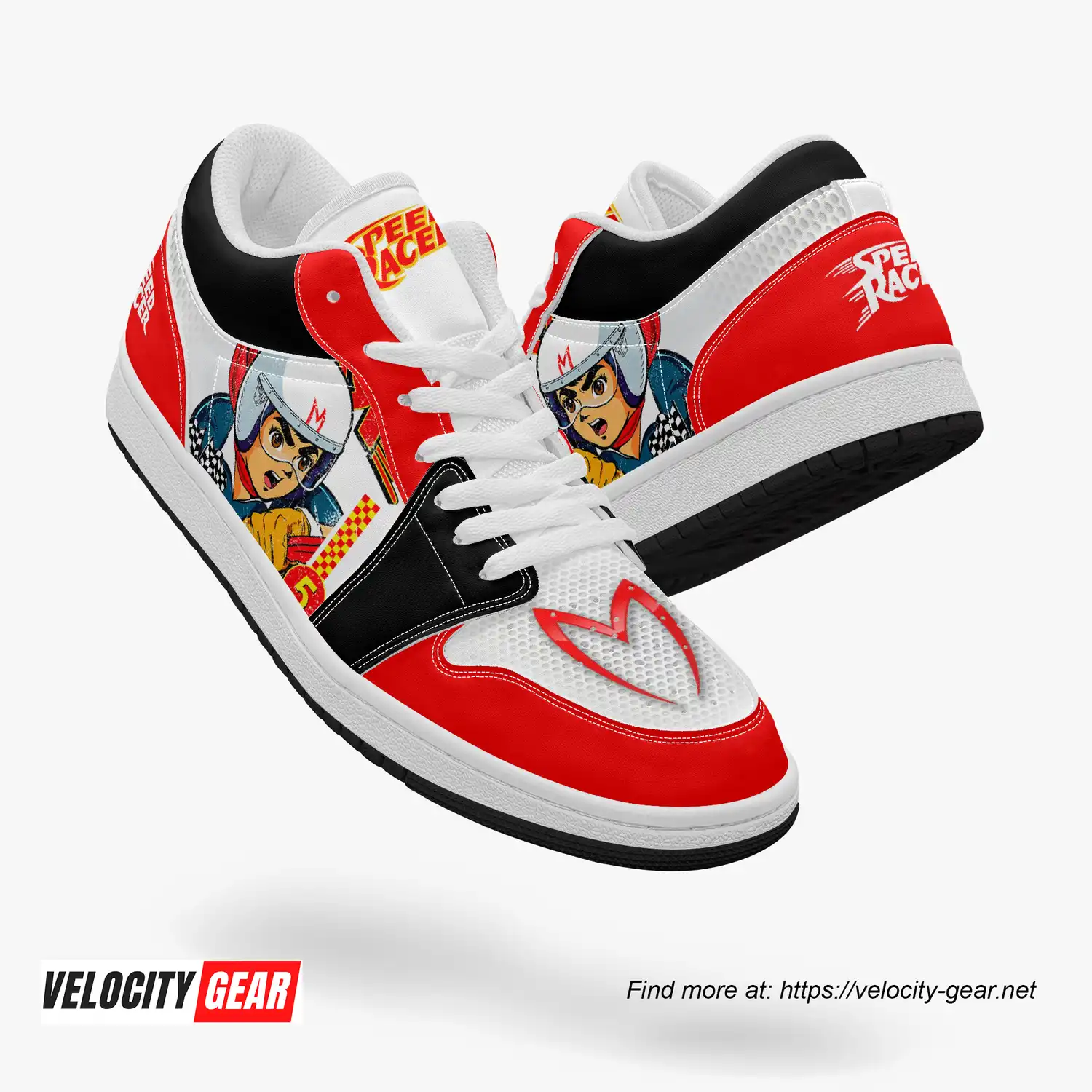 Speed Racer AJ1 Style Low Top Leather Sneakers gallery 3