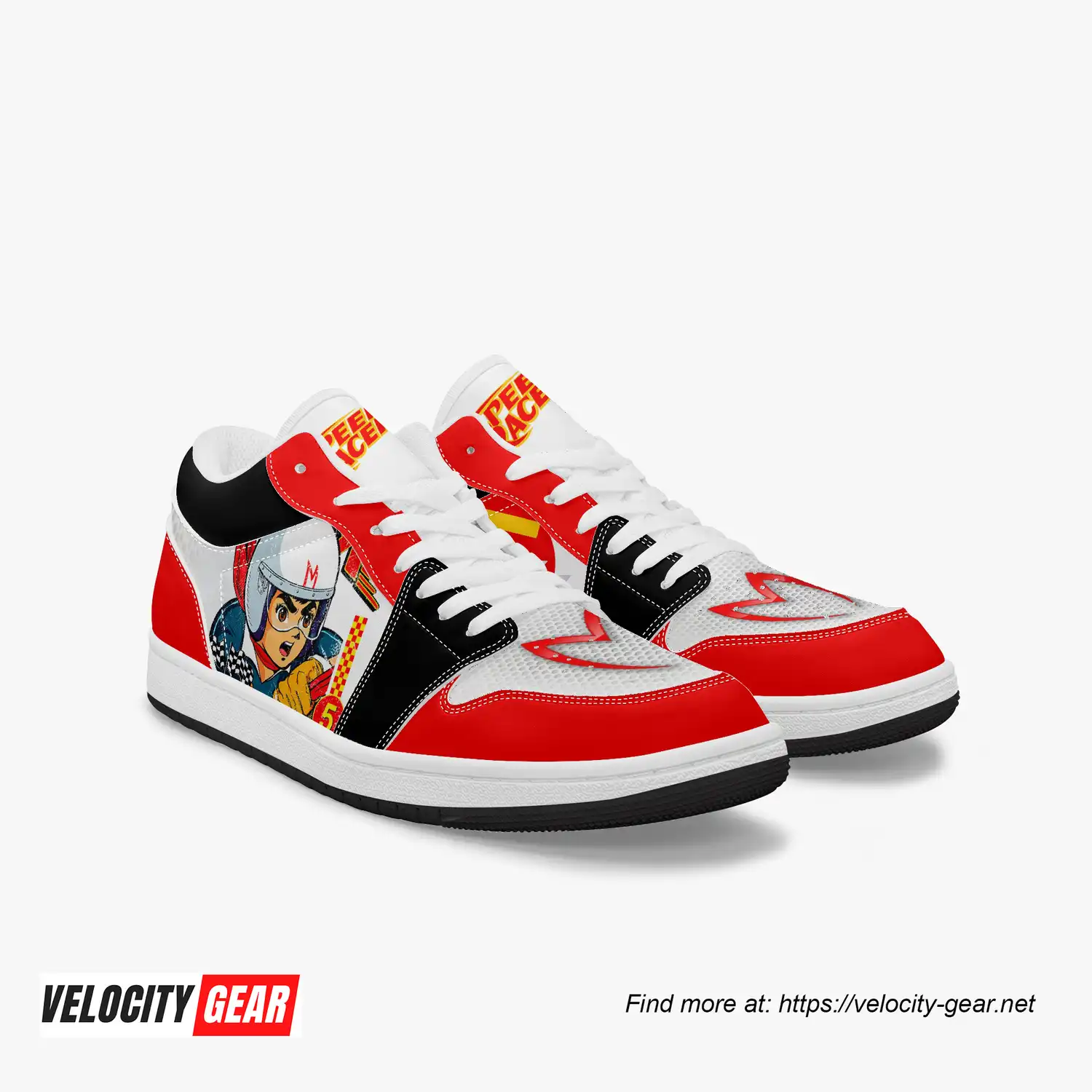 Speed Racer AJ1 Style Low Top Leather Sneakers gallery 4