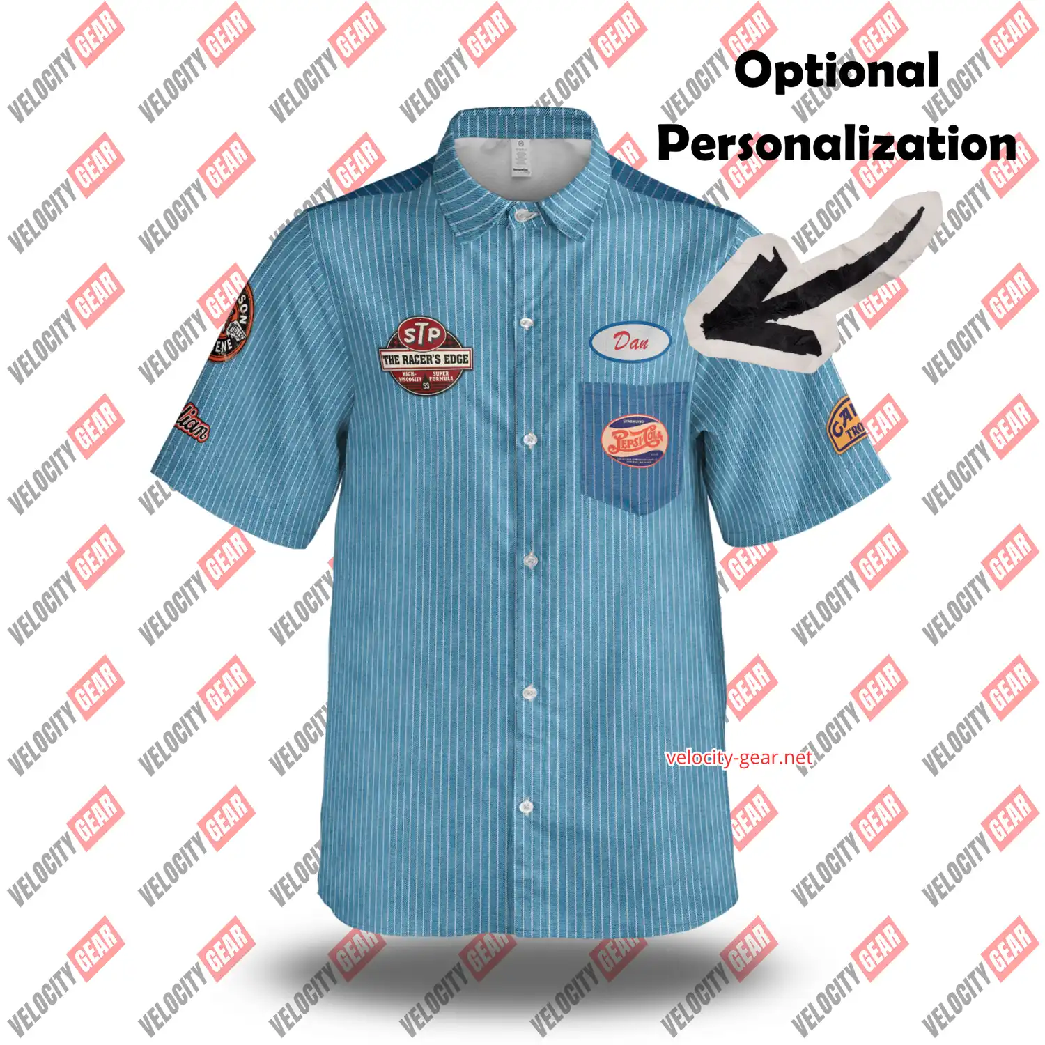 Old Style Mechanic Denim Simulation button-down lightweight shirt gallery 2