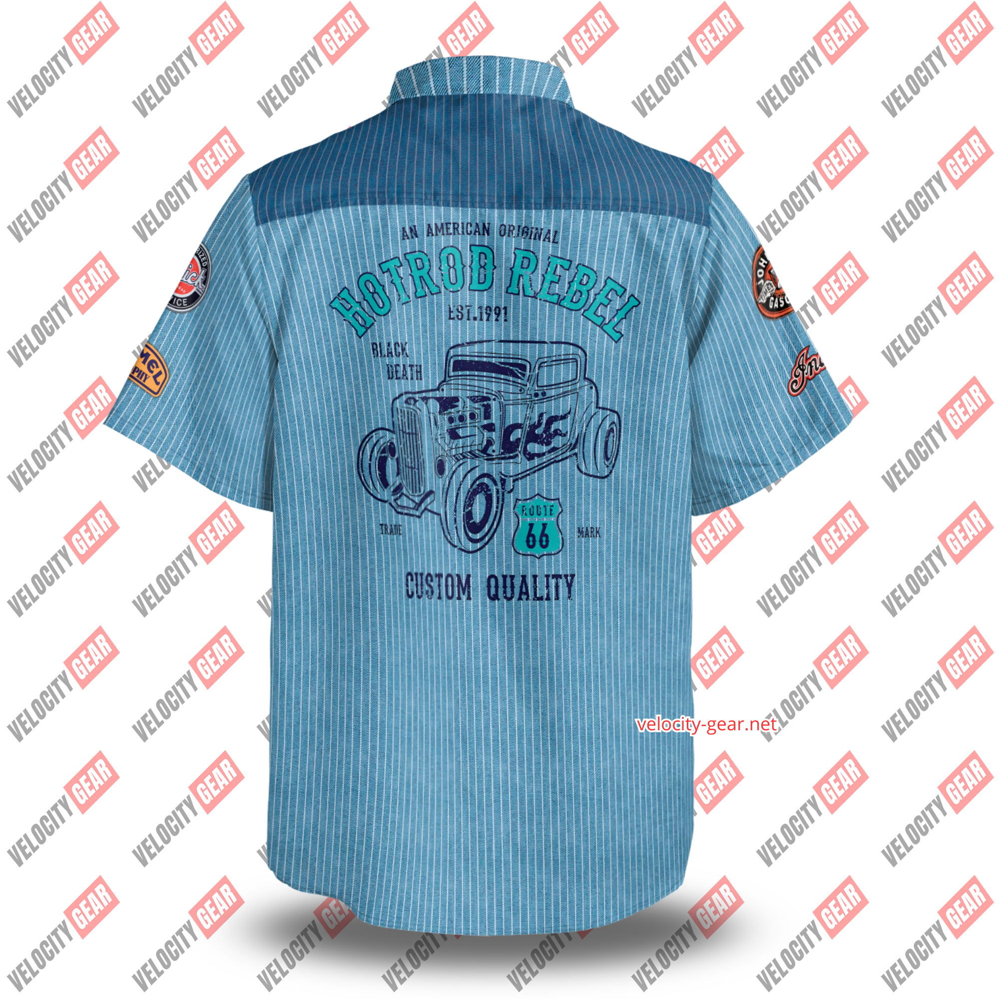 Old Style Mechanic Denim Simulation button-down lightweight shirt gallery 1