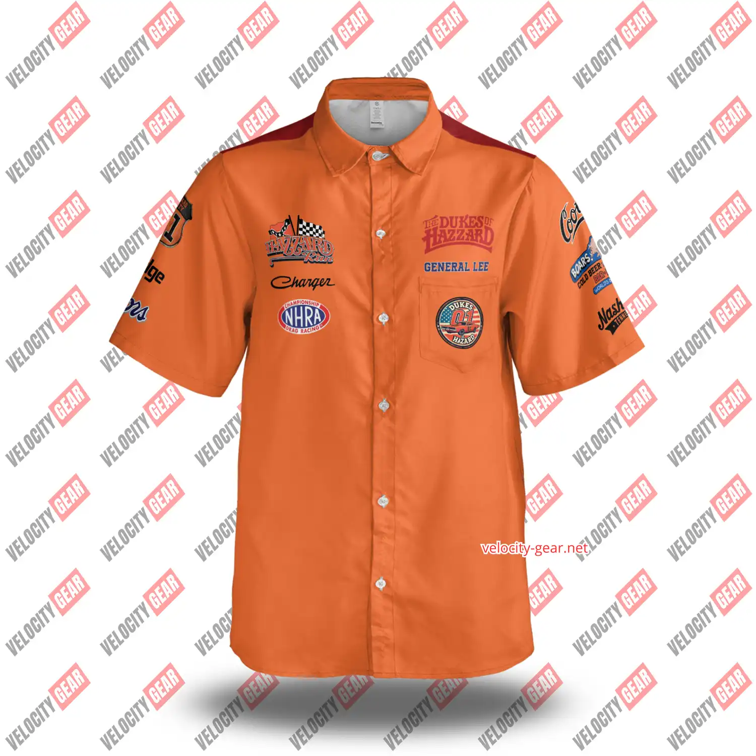 Dukes of Hazzard Custom Printed Button-Down Shirt – For Fans & Car Enthusiasts!