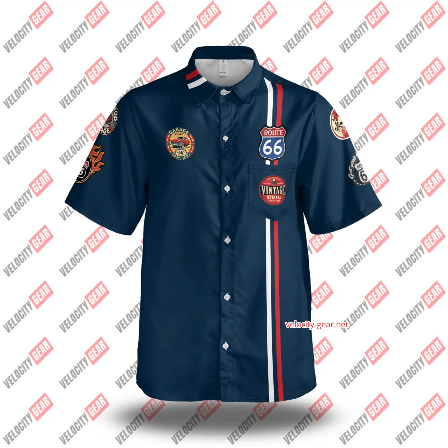 Route 66 Vintage Mechanic Shirt - Retro Road Trip Style