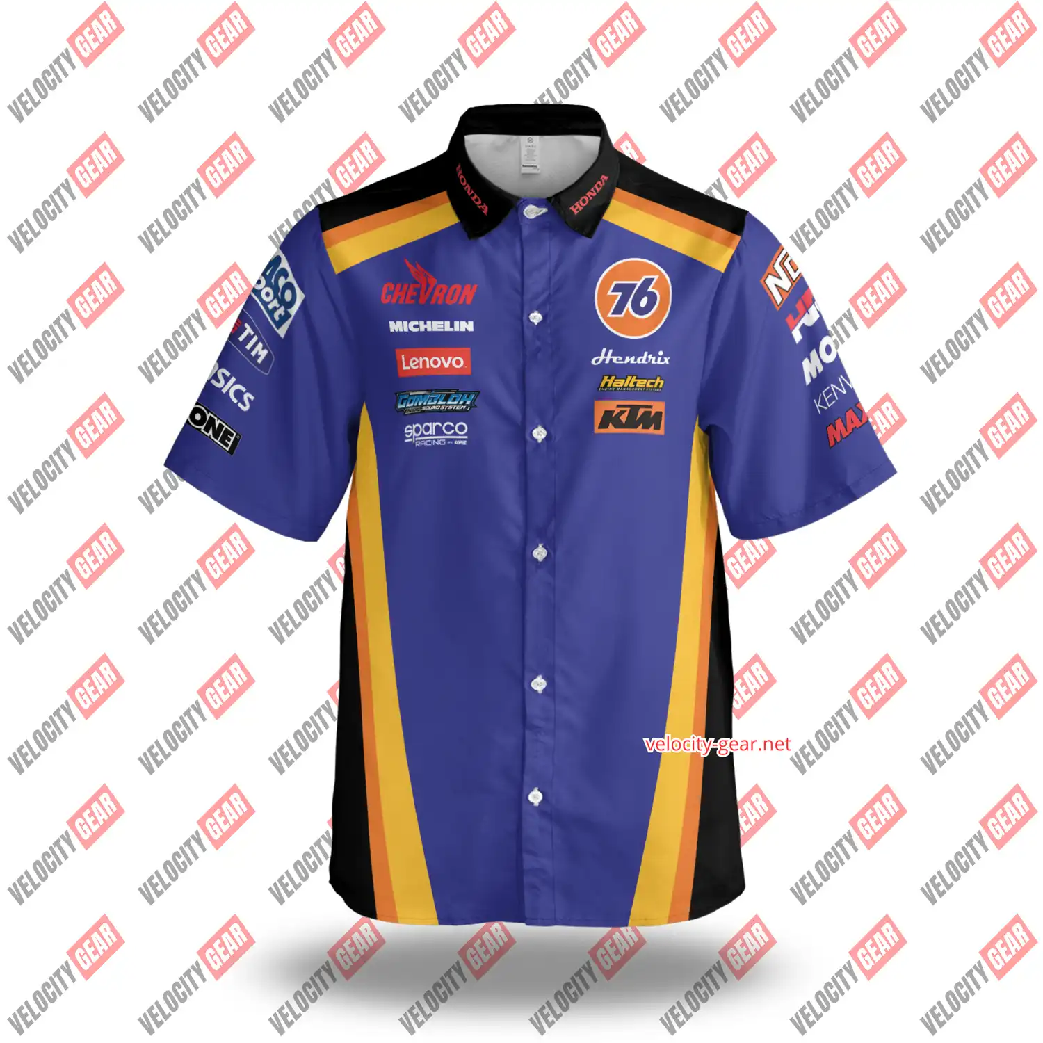 Honda Racing Pit Crew Inspired Button Shirt – Lightweight Mechanic Style