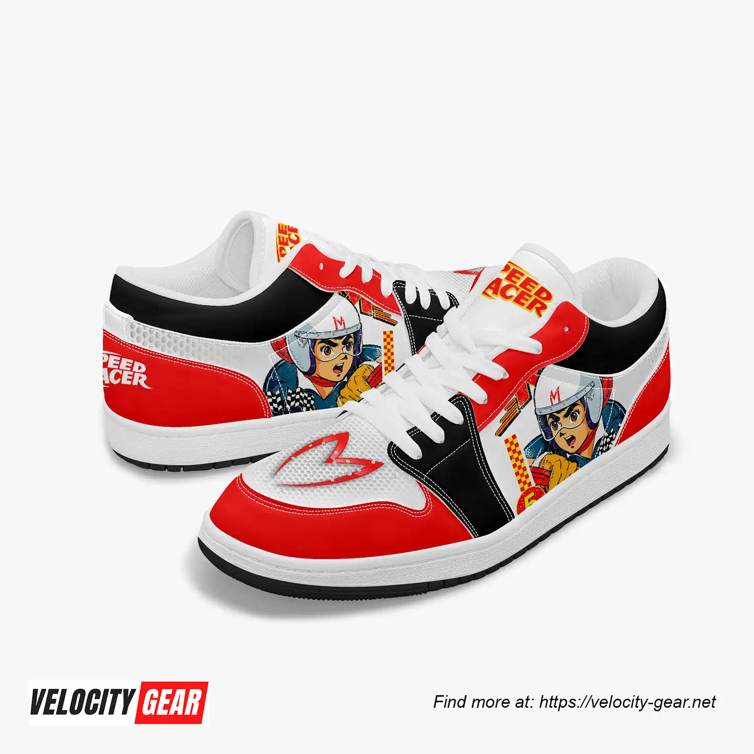 Speed Racer AJ1 Style Low Top Leather Sneakers