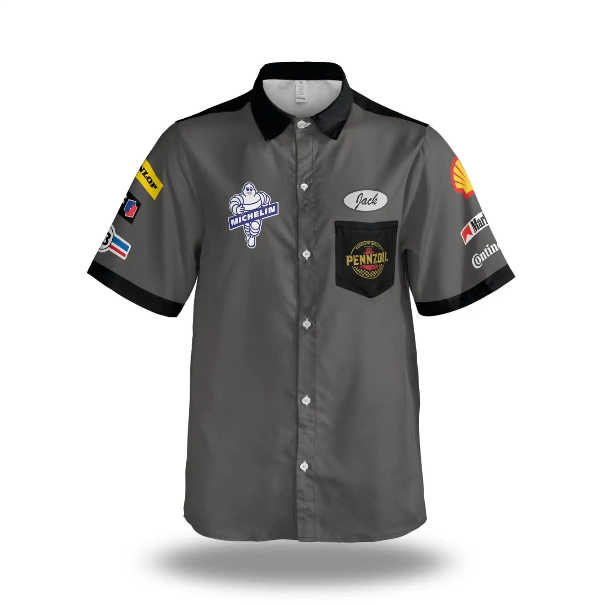 Garage Vintage Personalized Old Style Button Shirt Mechanic Work Style Lightweight